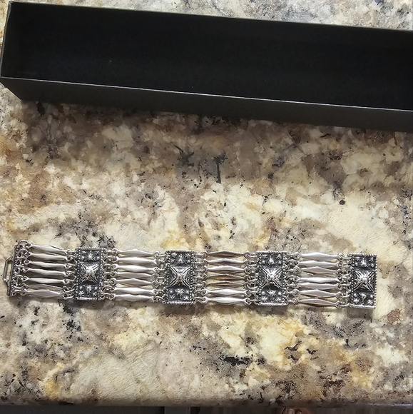 Stellar Large Vintage Sterling Panel Bracelet - Picture 8 of 8